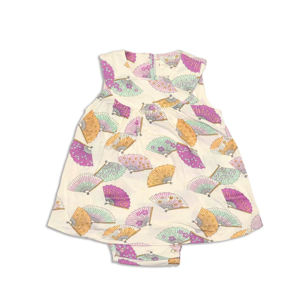 Silkberry Baby Bamboo Skirt Bodysuit (Fancy Fan Print)