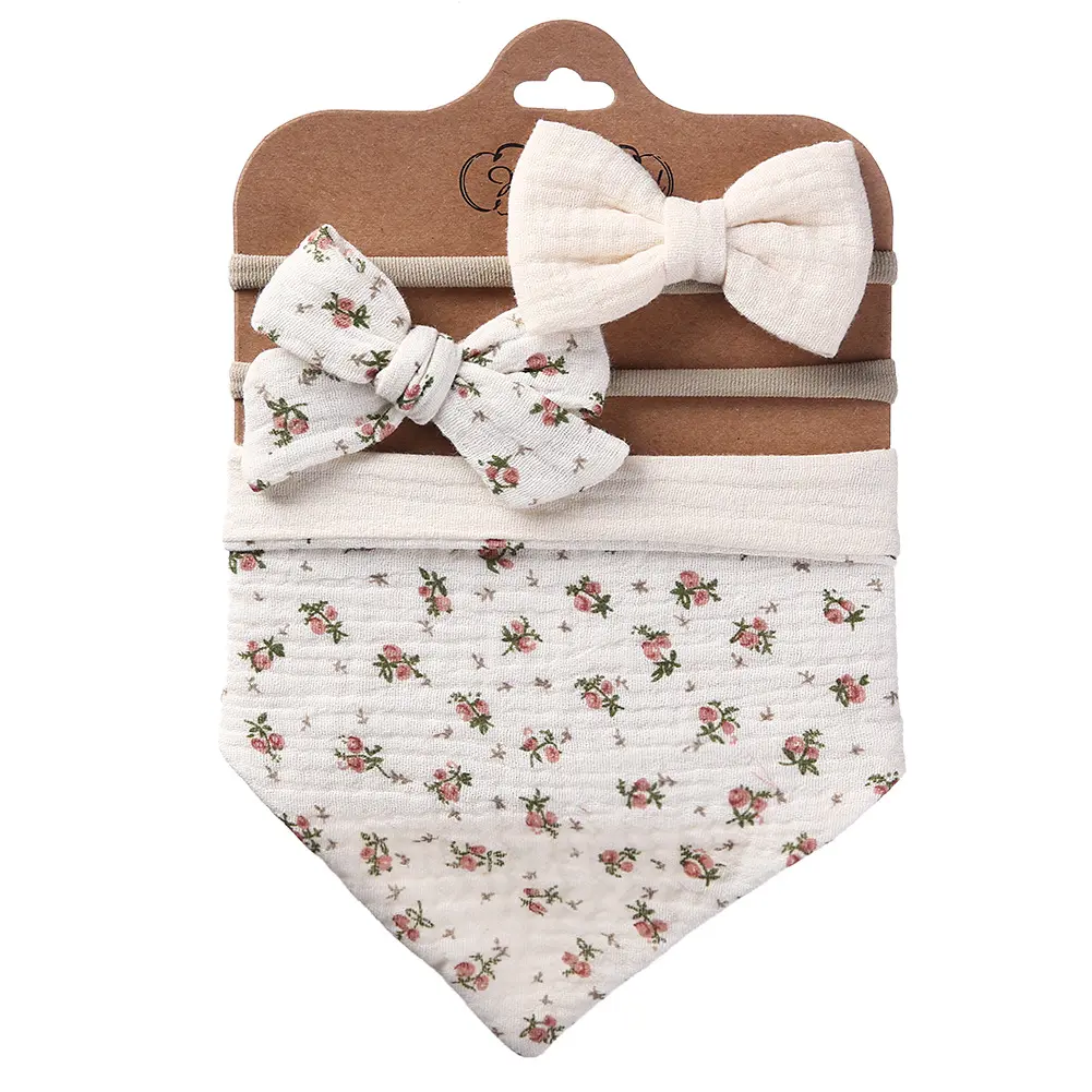 Headband With Bib - White Pink