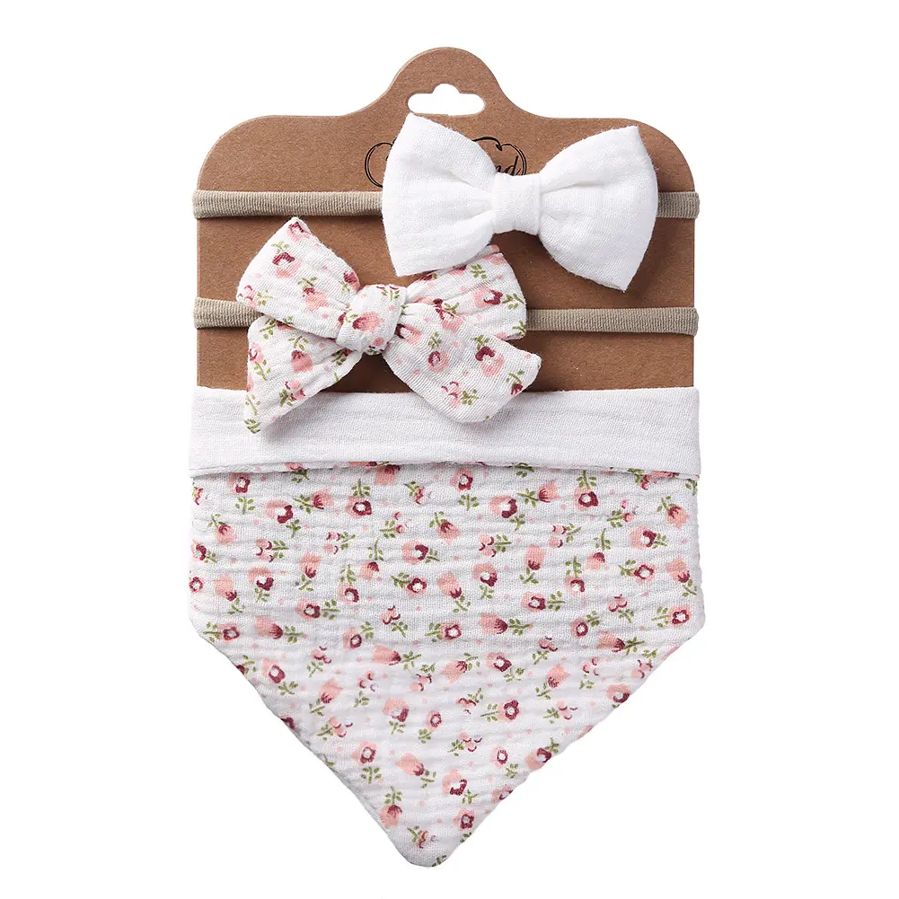 Headband With Bib - White Rose
