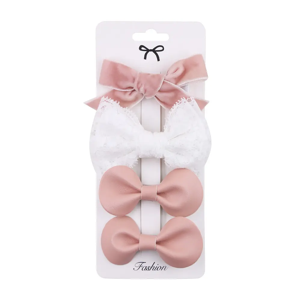 Hair Clip Muslin Cotton 4PK - Rose/White/Pink