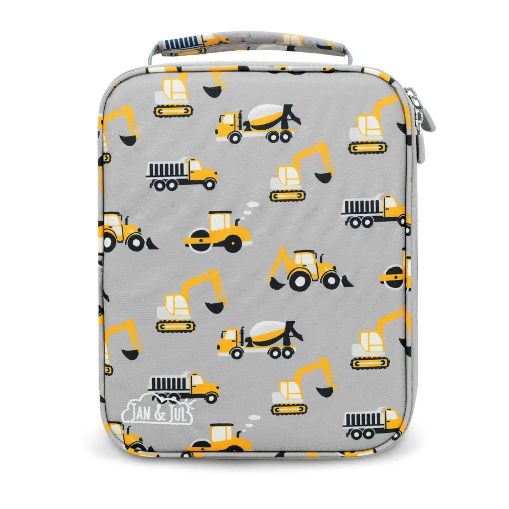 Jan & Jul  Kids Lunch Bag - Grey Construction