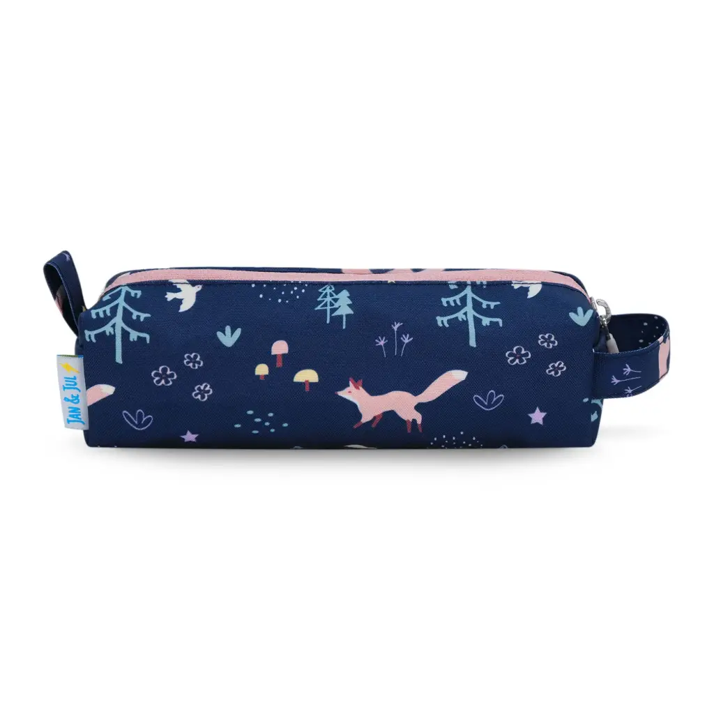 Jan & Jul Kids’ Pencil Case - Navy Forest