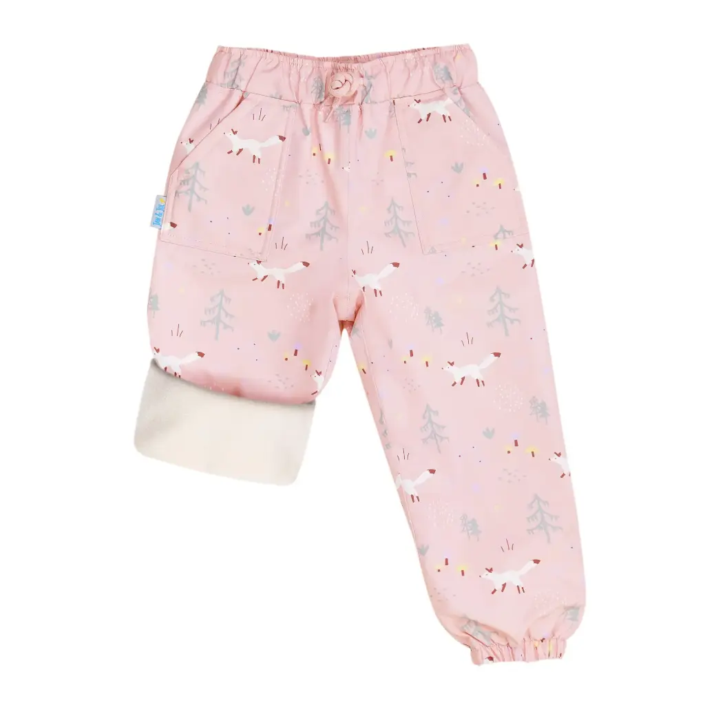 Cozy Dry Rain Pants Jan & Jul Fleece - Pink Forest (1Y)