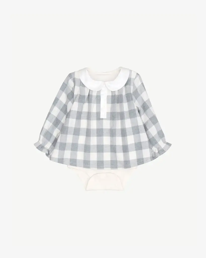 Blara Organic House Checker Girl Bodysuit