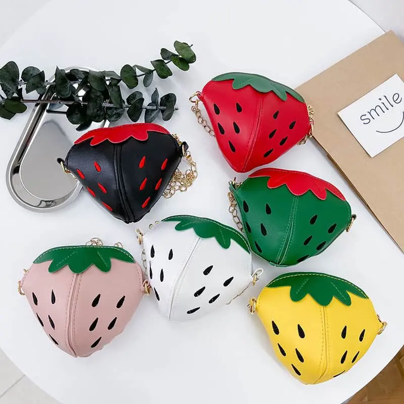 Crossbody Strawberry Purse - Yellow