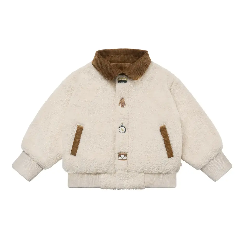 Nest Petite Revery Recycled Fleece + Corduroy Bomber Jacket