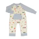 Silkberry Baby WF4601 Bamboo Long Sleeve Romper w/Kangaroo Pocket  (Pumpkin Farm Print)