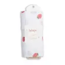 Lulujo Cotton Muslin Swaddle Blanket 0M+ 40x40 Strawberries