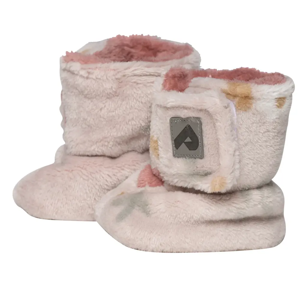 Perlimpinpin Double Layer Plush Booties - Floral (0-6M)