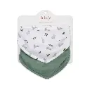 Lulujo Bandana Bibs 2pk-Muslin Bunny + Fern