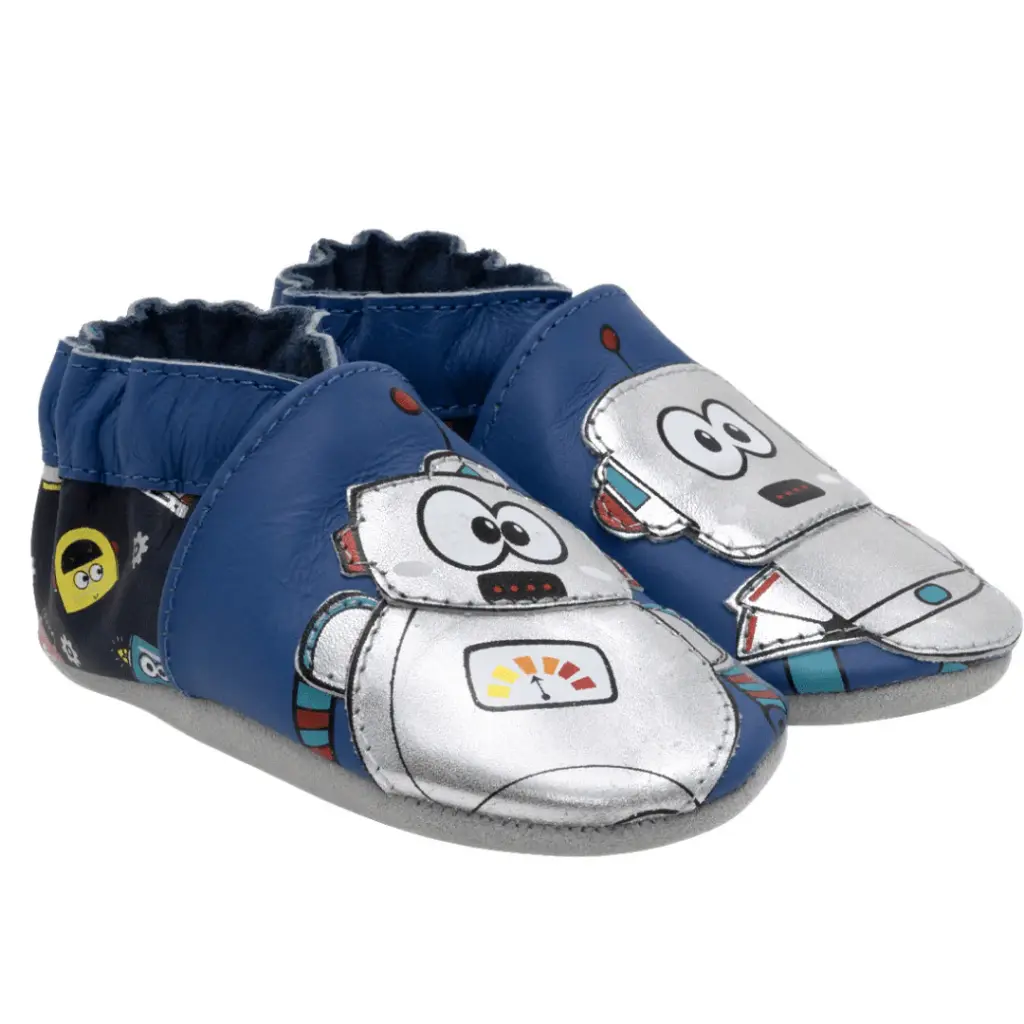  Robeez Soft Soles - Best Bots Blue (0-6M)