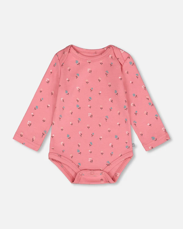 Deux Par Deux Onesie 048 - Flowers Dark Pink (3M)