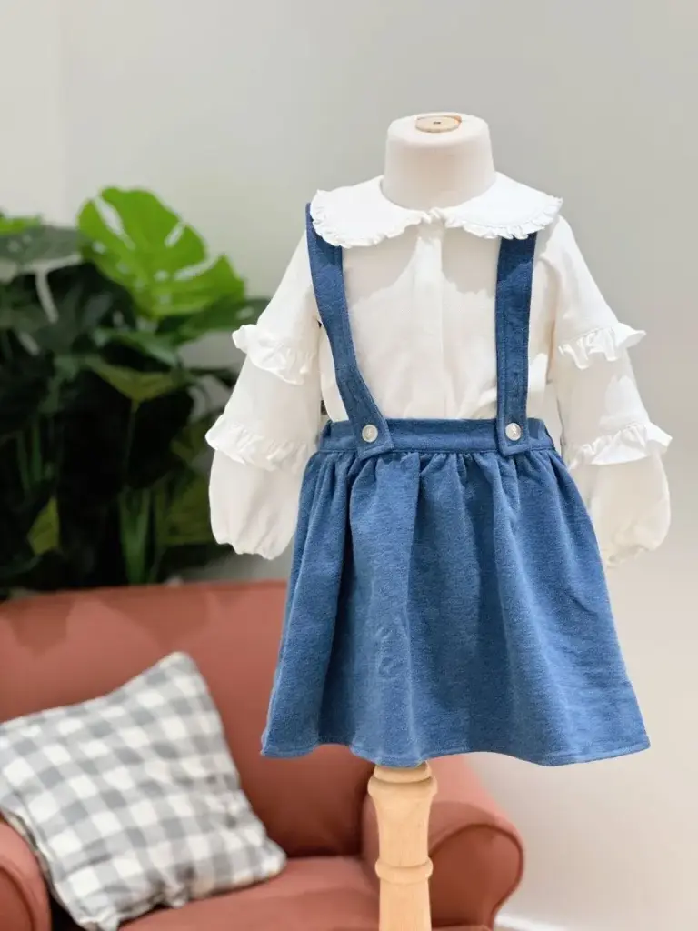 Blara Organic House  Flared Skirt With Suspender (2Y)