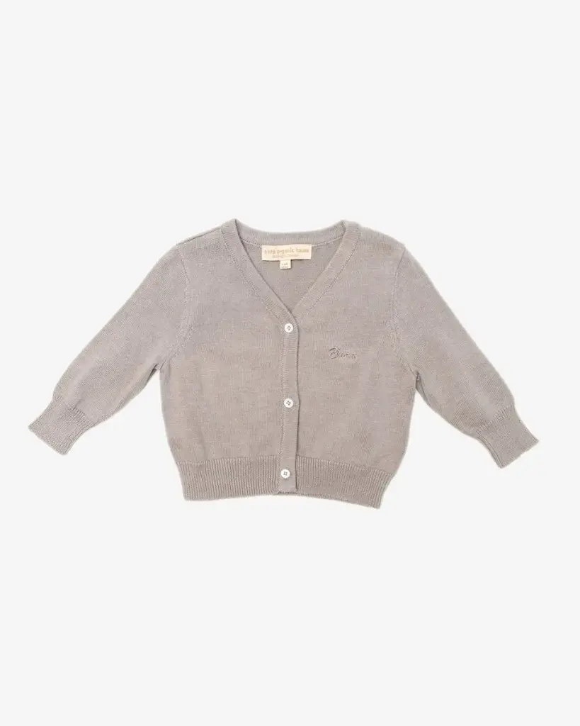 Blara Organic House V-neck Cardigan - Khaki (3-6M)