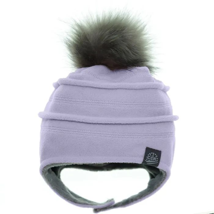 Calikids Fleece Hat With Removable Pompom W2215 - Lavender