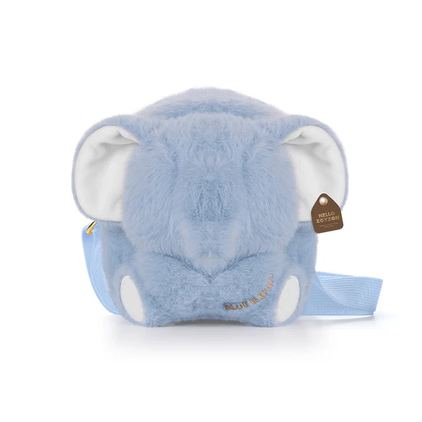 Zoy Zoii Plush Animal Kids Crossbody Bag - Elephant