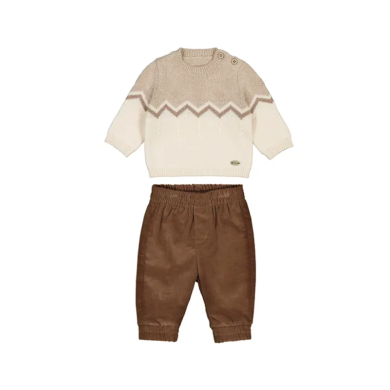 Mayoral Set Long Trousers With Sweater 2580 - Brown (1-2M)