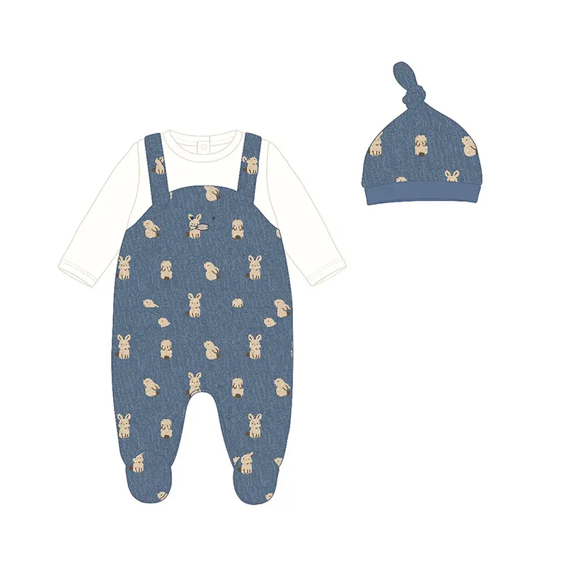 Mayoral Dungaree With Hat 2609  - ArcticBlue
