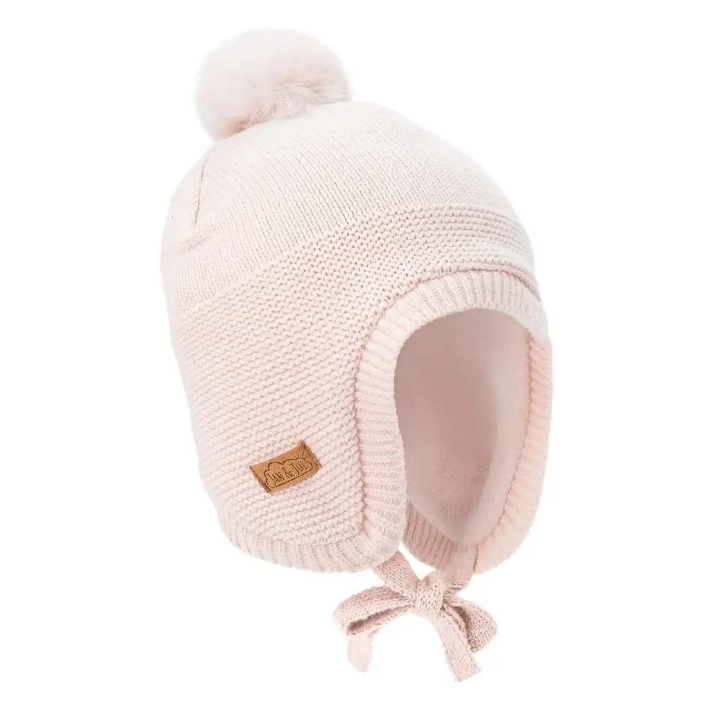 Jan & Jul Kids Pom-Pom Knit Hats - Light Pink