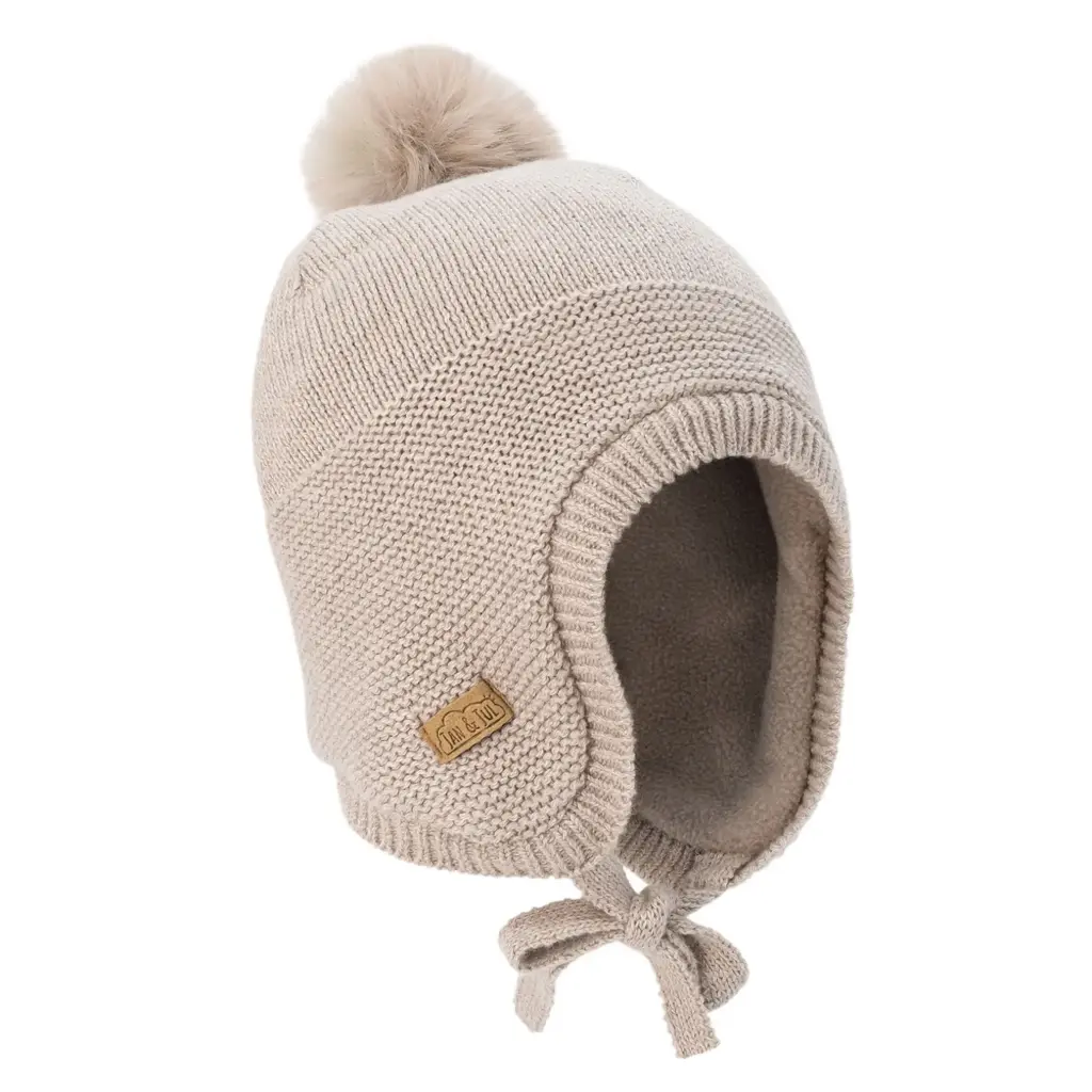 Jan & Jul Kids Pom-Pom Knit Hats - Wheat Field (S 0-6M)