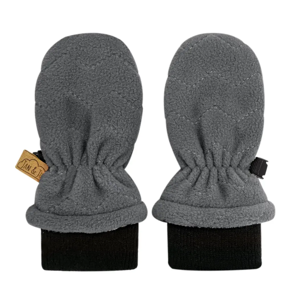 Jan & Jul Fleece Mittens - Dark Grey (M 6-24M)