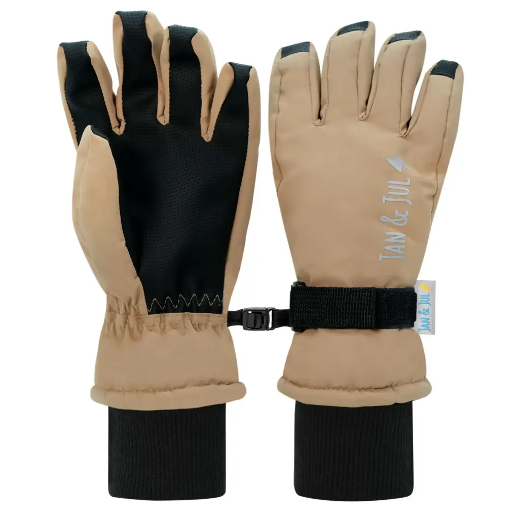 Jan & Jul Kids Waterproof Snow Gloves - Soft Brown