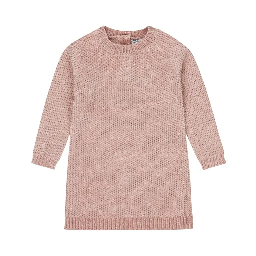 Dirkje Girls' Dress Soft Pink Knitted Chenille