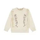 Dirkje Girls' Sweater Off-white Embroidered Flowers