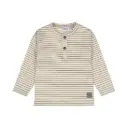 Dirkje Boys' Long-sleeved Shirt Off-white Soft Brown Striped