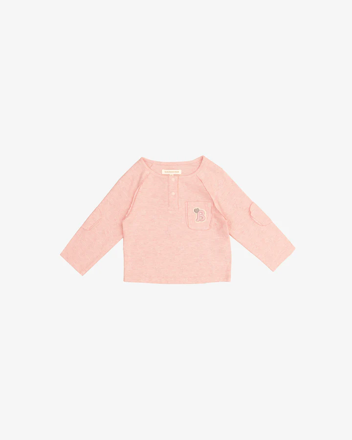 Blara Organic House Star Elbow Patch Long Tee - Melon Pink