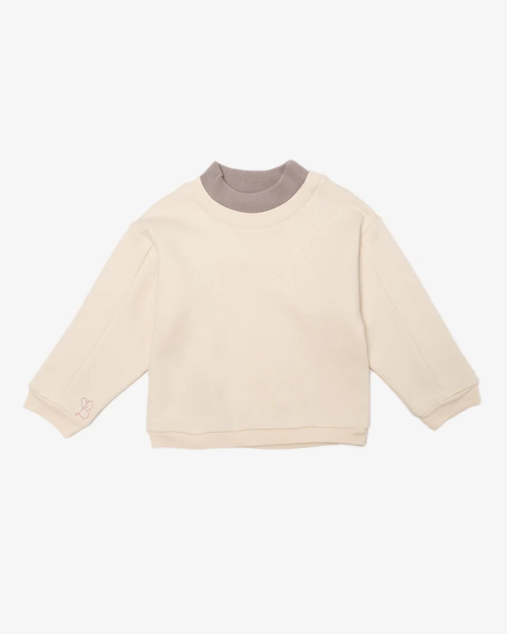 Blara Organic House Rib Turtle Neck Sweaters - Natural