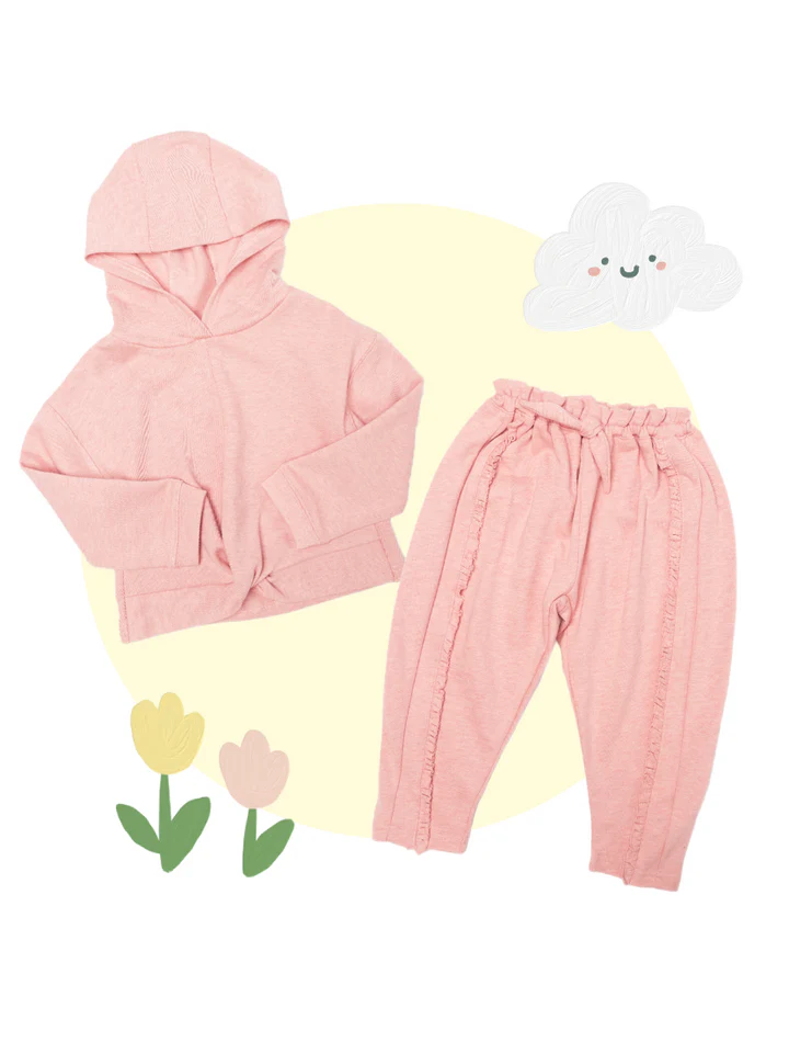 Blara Organic House Casual Suits Bundle (Pack Of 2, Top & Bottom)  - Melon Pink