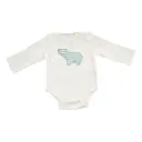 Silkberry Baby Organic Cotton Long Sleeve Onesie 8001 (Snow/Arctic Blue Bear)