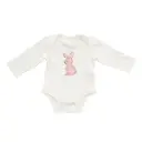 Silkberry Baby Organic Cotton Long Sleeve Onesie 8001 (Snow/Blush bunny)