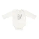Silkberry Baby Organic Cotton Long Sleeve Onesie 8001 (Snow/Silver Cloud Owl)