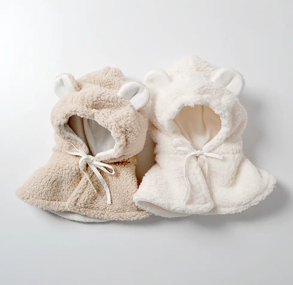 Moinmlon Winter Scarf Hat Polar Bear Hat With Ear - Dark (0-12M)