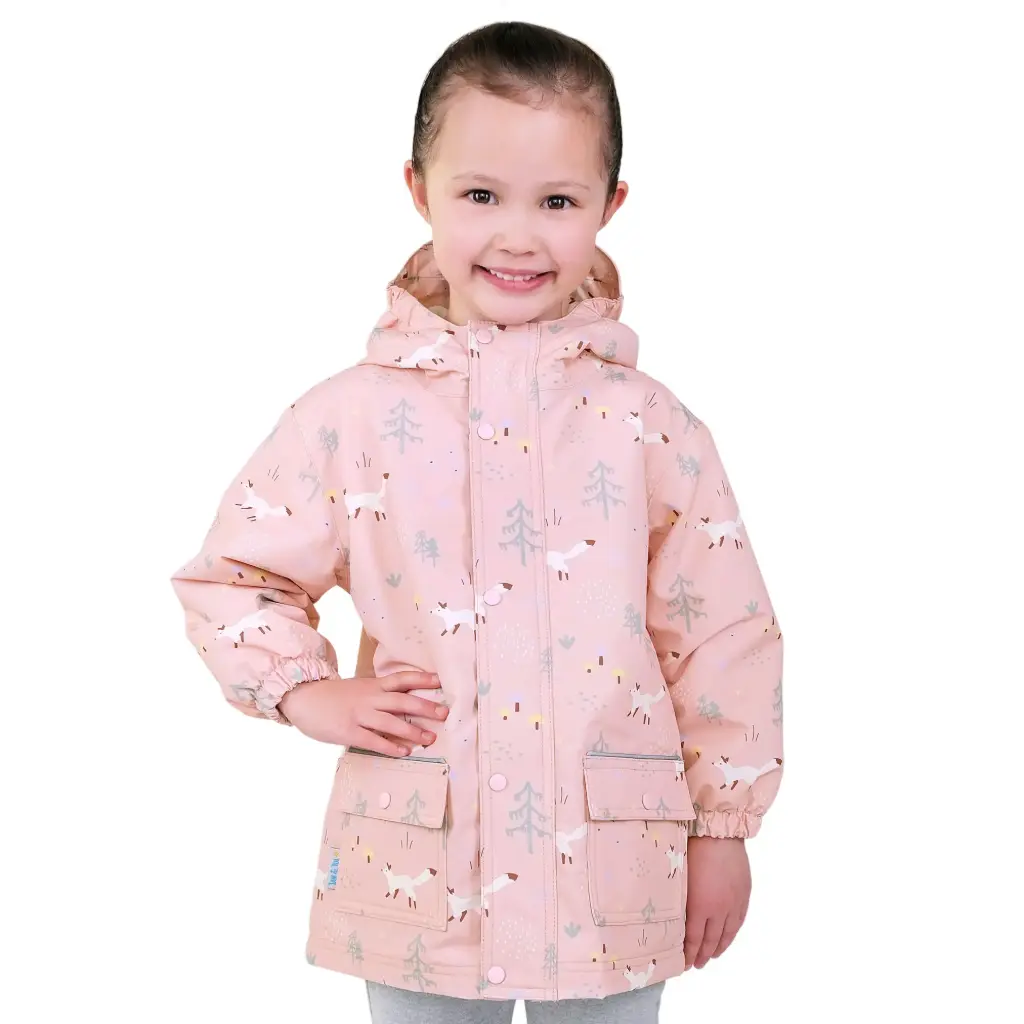  Jan & Jul Cozy-Dry Rain Jacket - Pink Forest