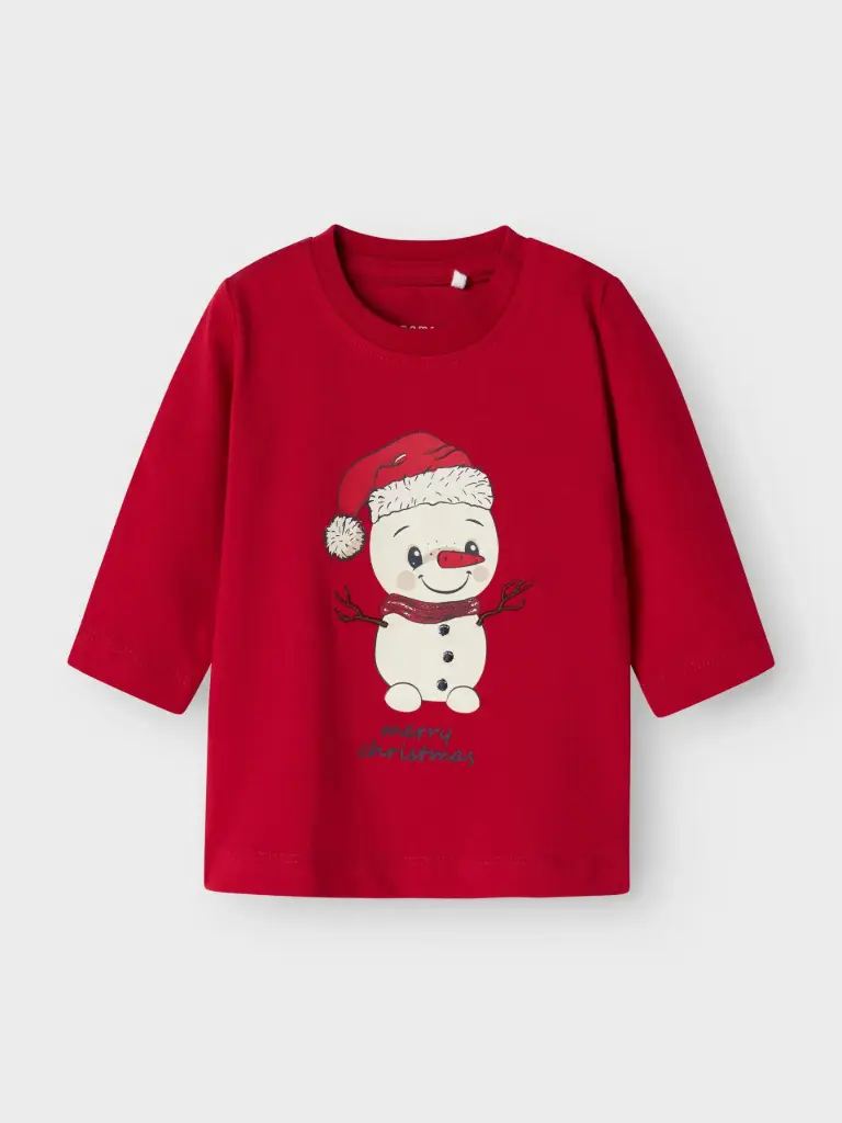 Name It Christmas Long Sleeves Top - Jester Red