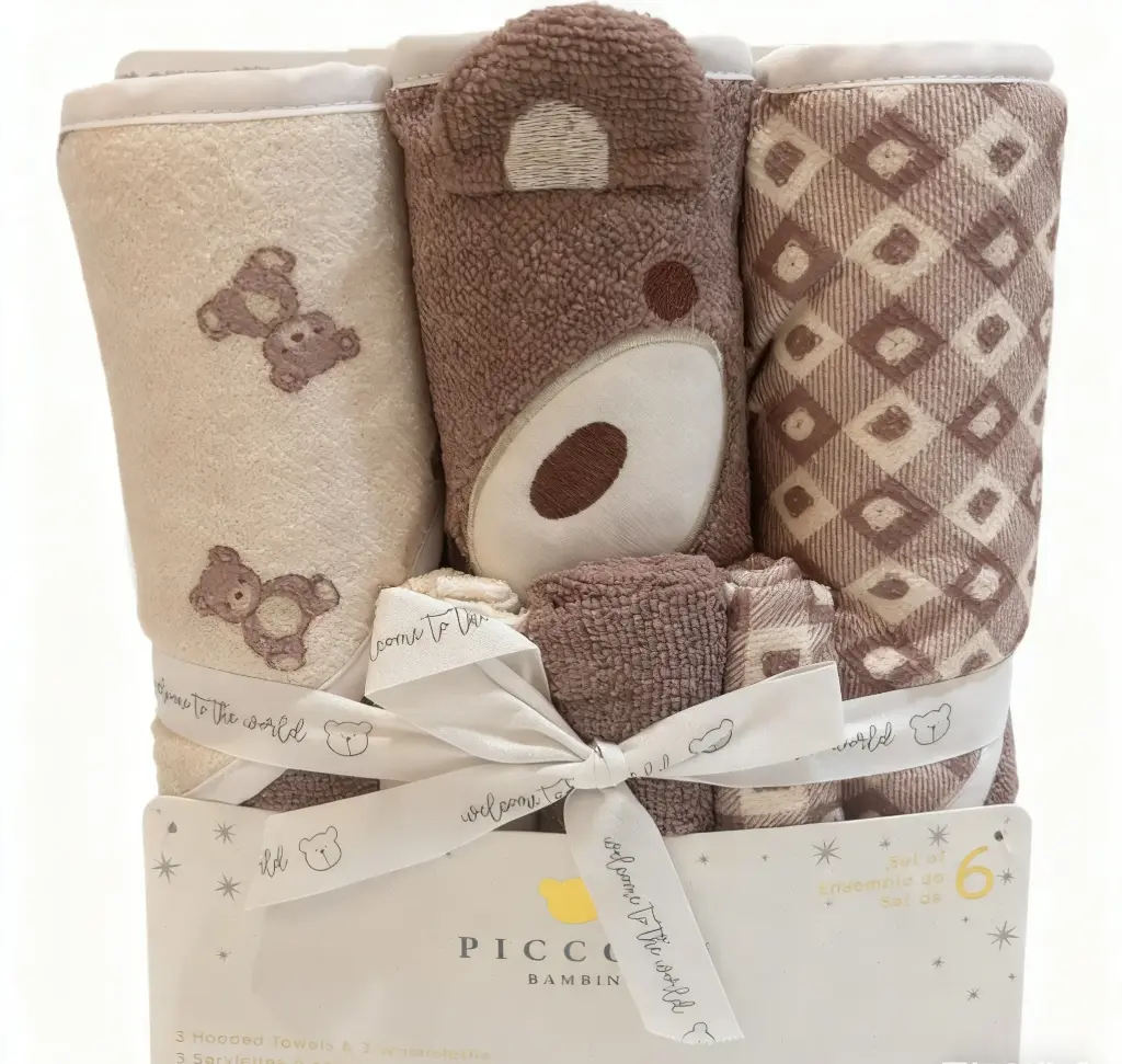 Piccolo - 6 Pack Towel & Washcloth Set - Pink