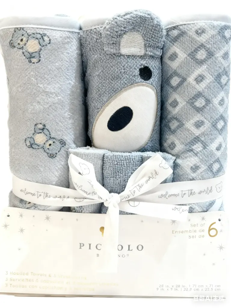 Piccolo - 6 Pack Towel & Washcloth Set - Blue