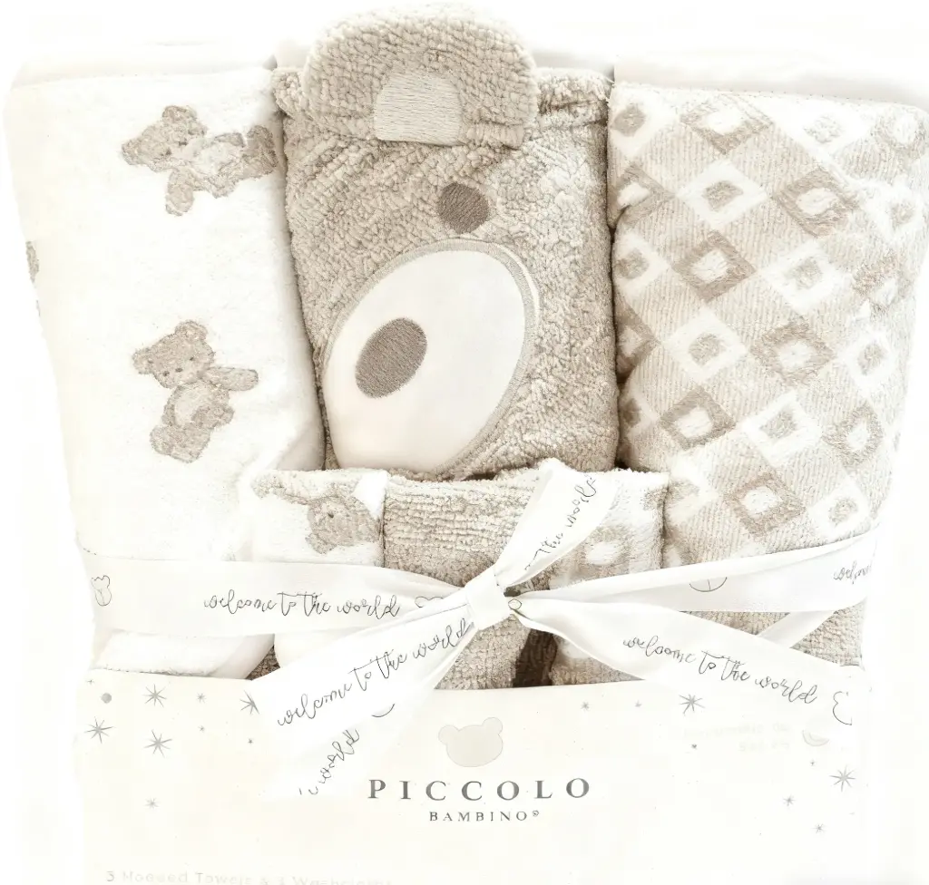 Piccolo - 6 Pack Towel & Washcloth Set - Beige