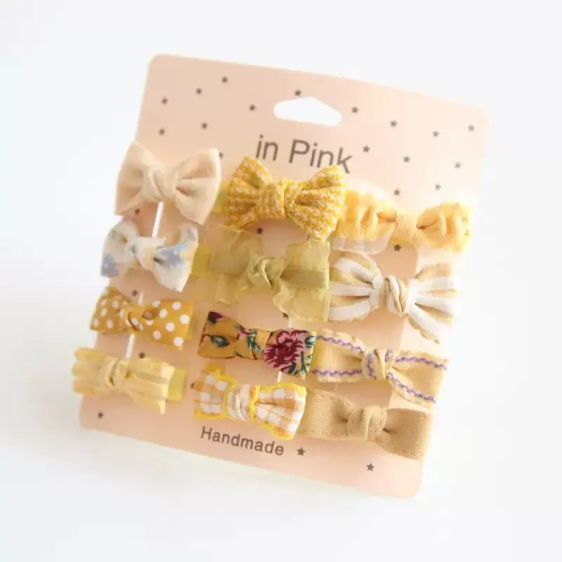 In Pink Hair Clip Handmade 12pc - Yellow
