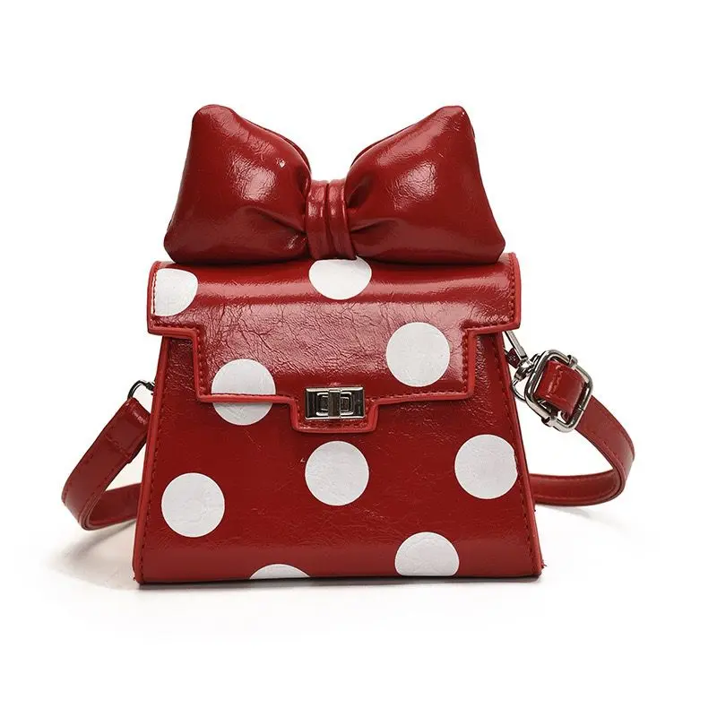 Crossbody Purse Spot With Bow 2051- Red