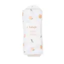 Lulujo Cotton Muslin Swaddle Blanket 0M+ 40x40 Peaches
