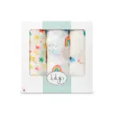 Lulujo Baby 3 Pack Bamboo Muslin Swaddle Blanket - High in the Sky
