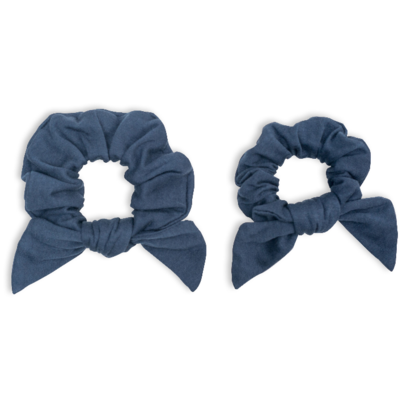 Lulujo Mommy + Me Scrunchie Set – Bamboo Jersey 2-Pack - Navy
