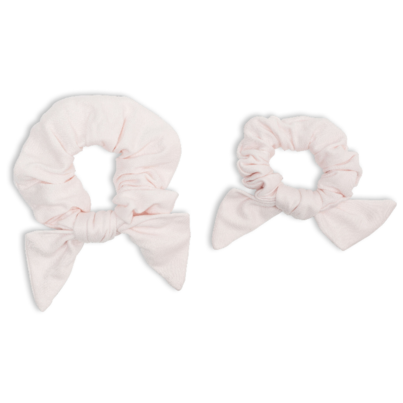 Lulujo Mommy + Me Scrunchie Set – Bamboo Jersey 2-Pack - Pink