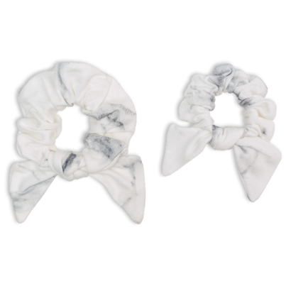 Lulujo Mommy + Me Scrunchie Set – Bamboo Jersey 2-Pack - Marble