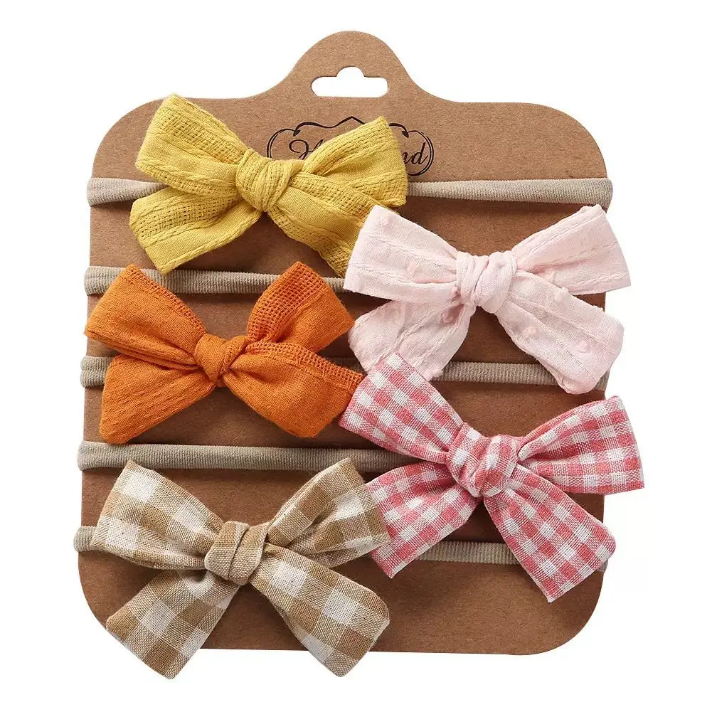 Baby Headband Bow 5PK - Bow Pink Yellow