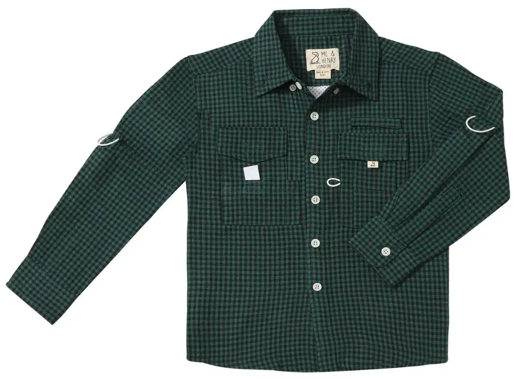 Me & Henry Sawyer Fishing Shirt (HB1692a) - Green (12-18M)